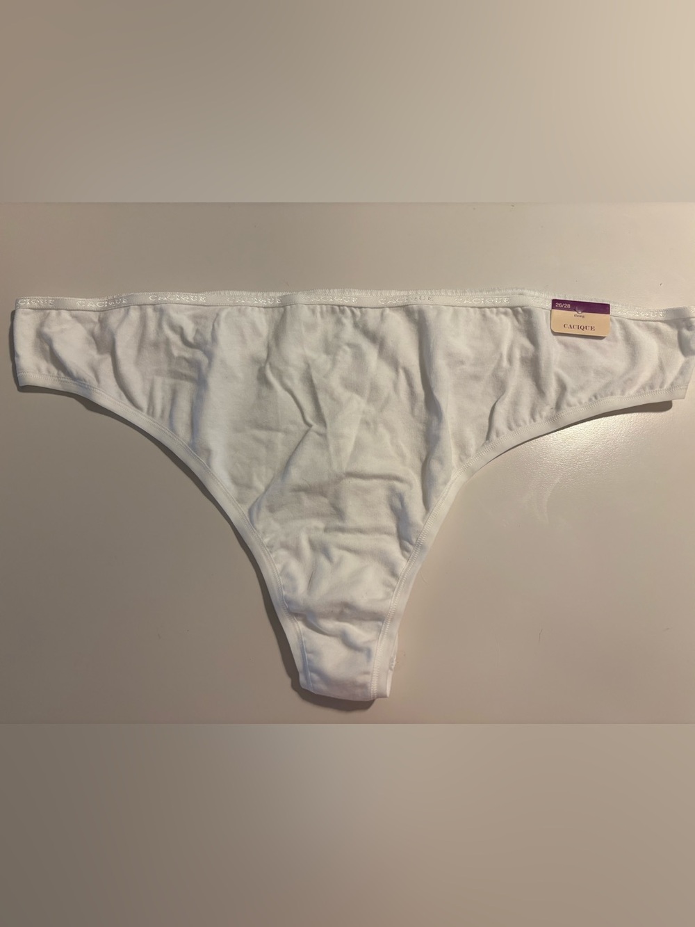 CACIQUE White Cotton Thong